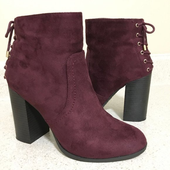 Indigo Rd. Shoes - Indigo Rd. | Wine Suede Lace Up Ankle Boots